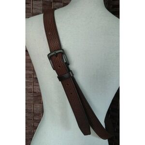 Remo Tulliani Genuine Italian Leather Belt 46 Made In Italy 157202 Brown Diamond